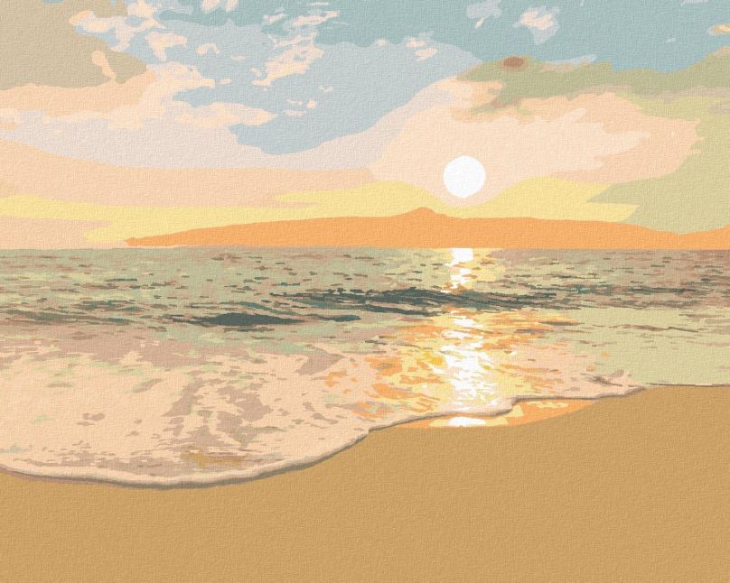 Malování podle čísel Krásná pláž, 40x50 cm, bez rámu a bez vypnutí plátna