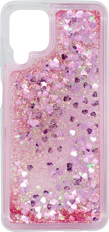 Kryt na mobil iWill Glitter Liquid Heart Case pro Samsung Galaxy A22 Pink
