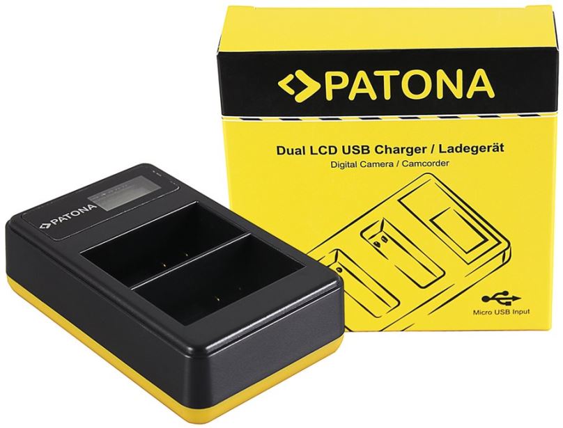 Nabíječka baterií fotoaparátů a videokamer PATONA pro Foto Dual LCD Nikon EN-EL15//EN-EL15B, USB