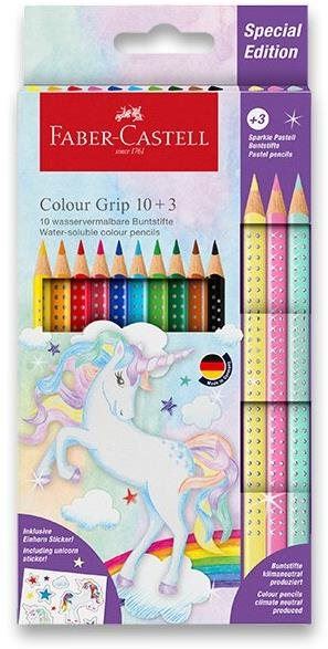 Pastelky FABER-CASTELL Grip Unicorn, 10+3 barvy