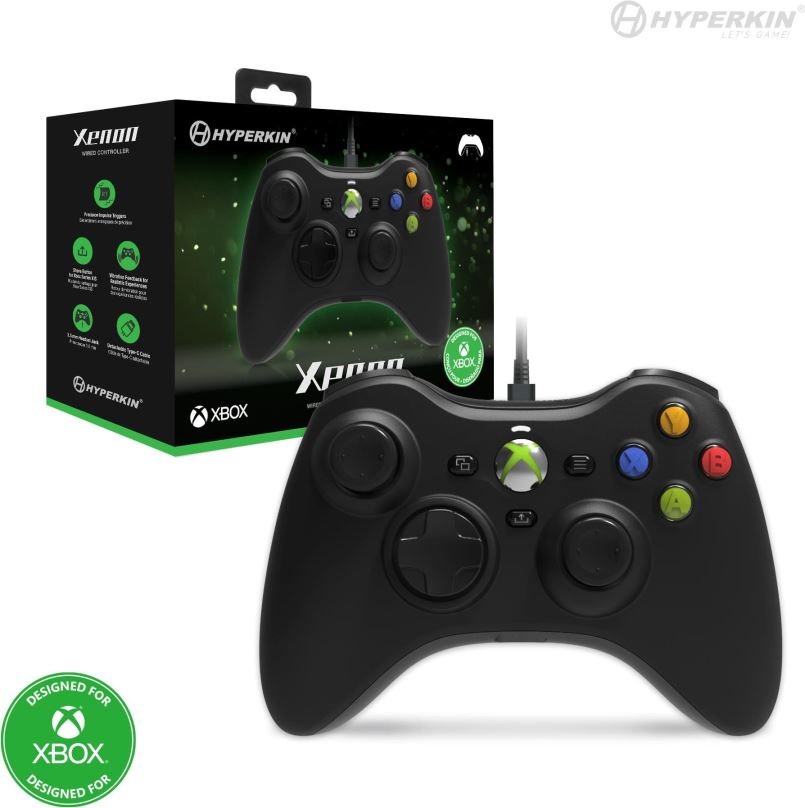 Herní ovladač Hyperkin Xenon Wired Controller for Xbox Series|One/Windows 11|10 (Black) Officially Licensed by Xbo
