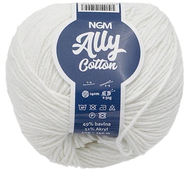 Příze Ally cotton 50g - 000 bílá