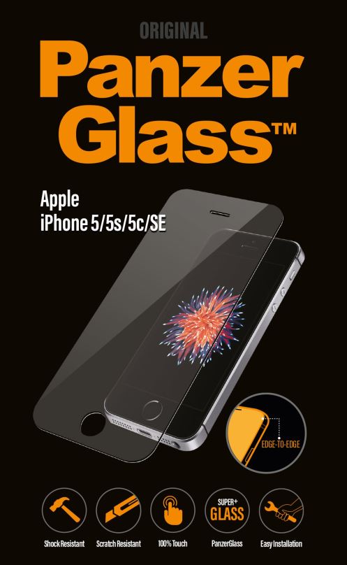 Ochranné sklo PanzerGlass Edge-to-Edge pro Apple iPhone 5/5S/5C/SE čiré