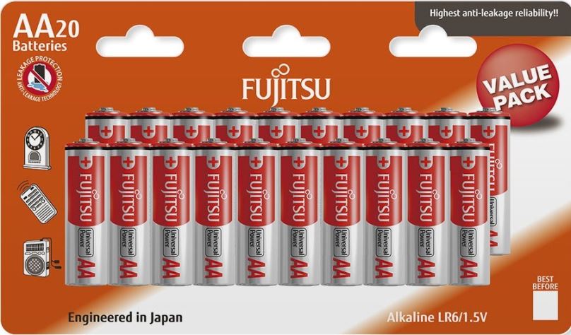 Fujitsu Universal Power alkalická baterie LR06/AA, blistr 20ks