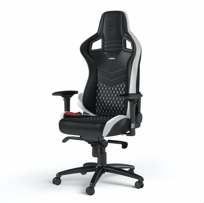 Herní židle Noblechairs EPIC Genuine leather, černá/bílá/červená