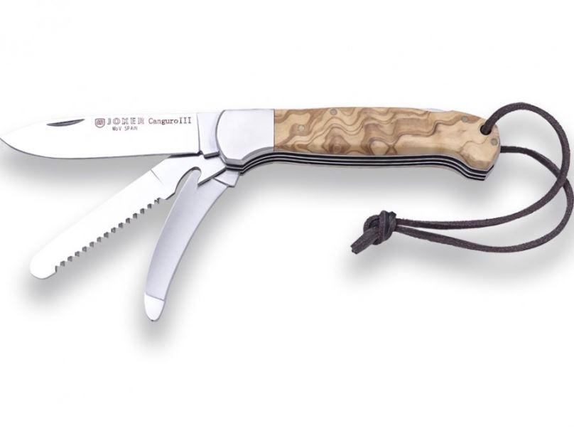 Nůž Joker Canguro IV - Multifunkční nůž, dřevo