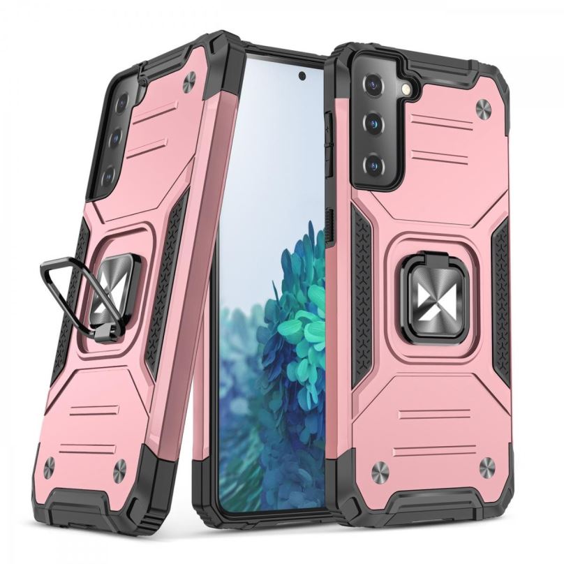 Kryt na mobil Ring Armor plastový kryt na Samsung Galaxy S22, růžový