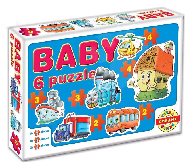 DOHÁNY Baby puzzle Doprava 6v1 (2-4 dílky)