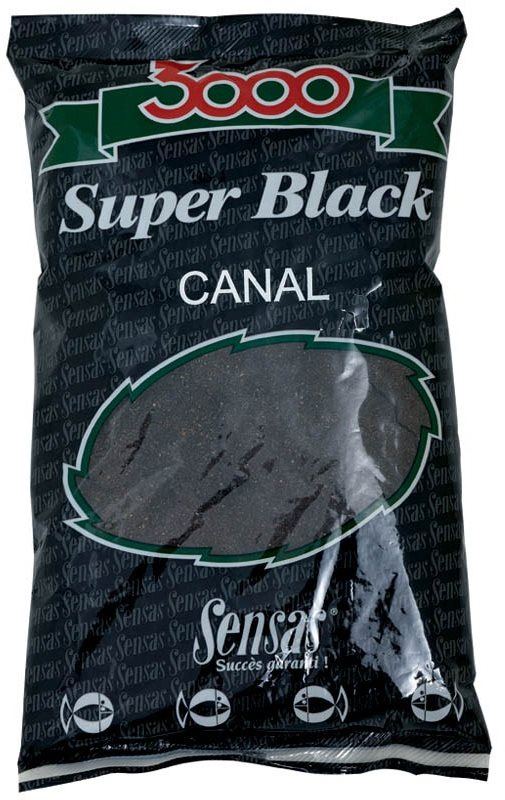 Sensas Vnadící směs 3000 Super Black Canal (Kanál-černá) 1kg