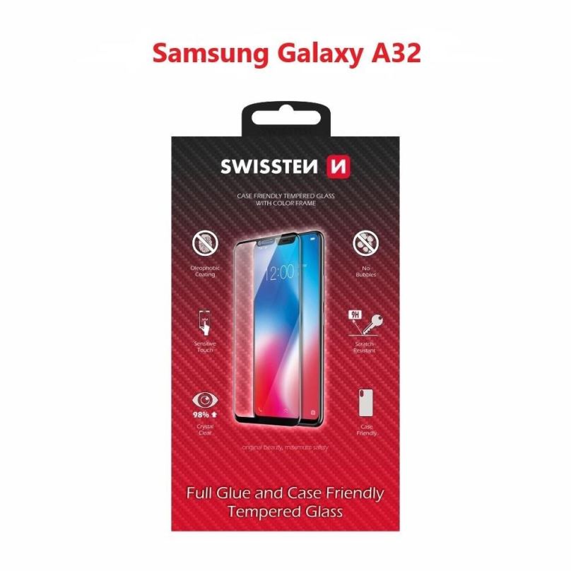 Ochranné sklo Swissten Case Friendly pro Samsung Galaxy A32 černé