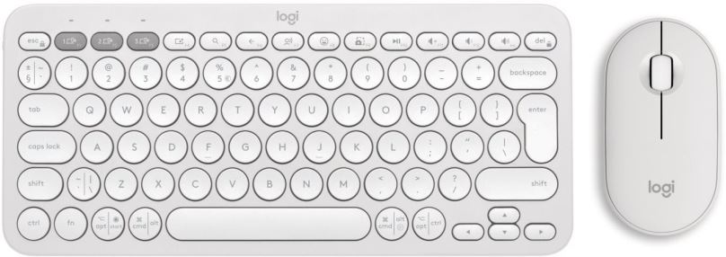 Set klávesnice a myši Logitech Pebble 2 Combo MK380s, Off-white - US INTL
