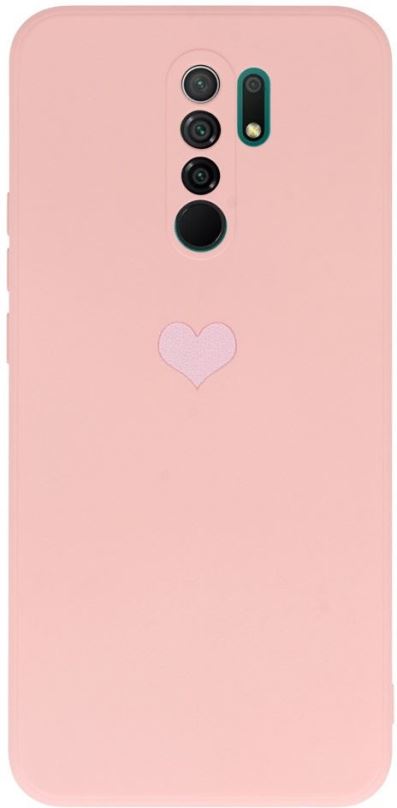 Kryt na mobil Vennus Valentýnské pouzdro Heart pro Xiaomi Redmi 9 - růžové