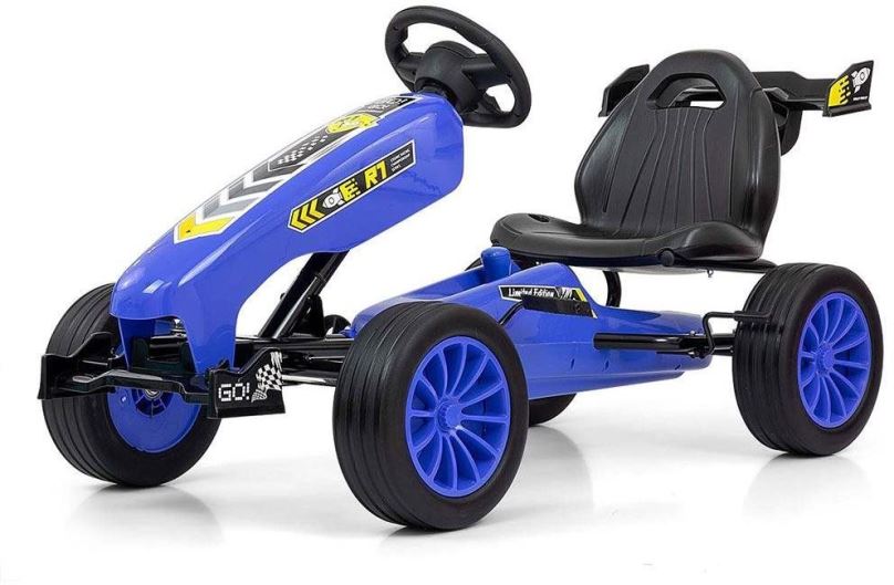 Sportovní odrážedlo Milly Mally Dětská šlapací motokára Go-kart Rocket modrá