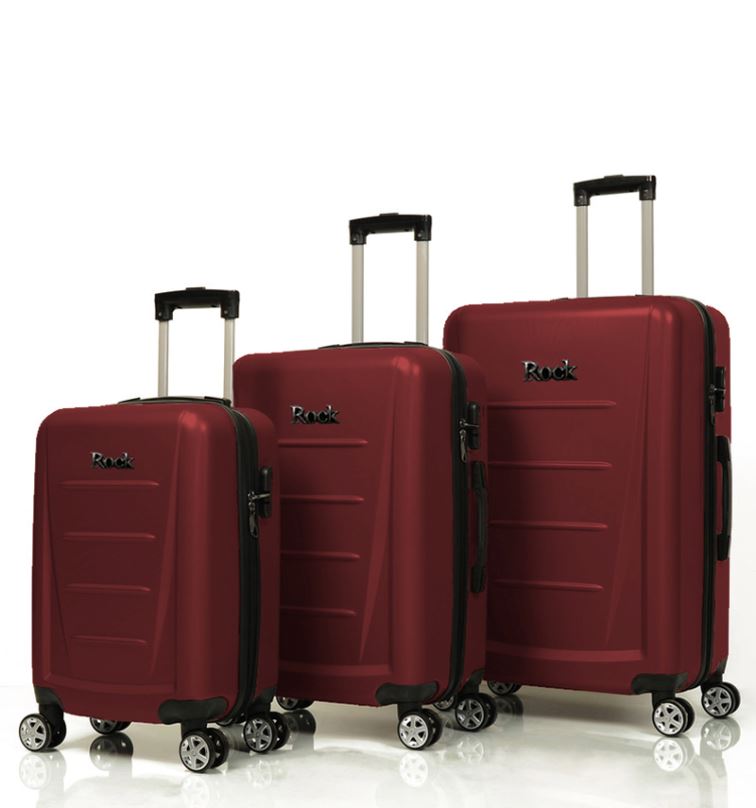 Sada cestovních kufrů ROCK TR-0229/3 ABS - červená