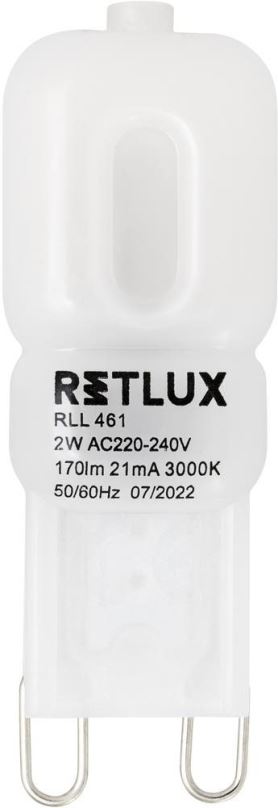 LED žárovka RETLUX RLL 461 G9 2W LED WW