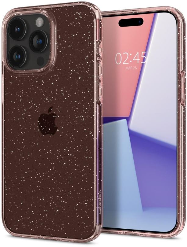 Kryt na mobil Spigen Liquid Crystal Glitter Rose Quartz iPhone 15 Pro Max