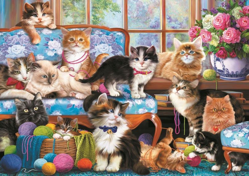 Puzzle Trefl Puzzle Kočičí rodinka 500 dílků