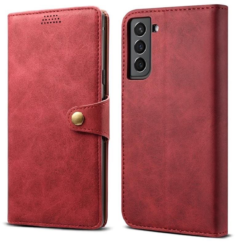 Pouzdro na mobil Lenuo Leather flipové pouzdro pro Samsung Galaxy S22+ 5G, červená
