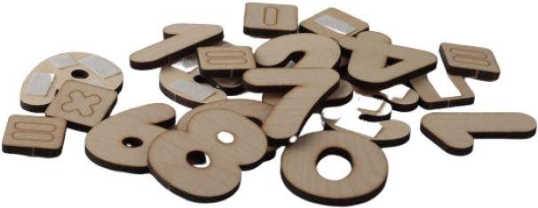Didaktická hračka T-Wood Doplňková sada k Hracím stěnám - Čísla a znaky