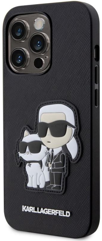 Kryt na mobil Karl Lagerfeld PU Saffiano Karl and Choupette NFT Zadní Kryt pro iPhone 14 Pro Max Black
