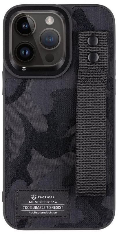 Kryt na mobil Tactical Camo Troop Drag Strap Kryt pro Apple iPhone 14 Pro Max Black