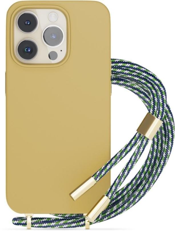 Kryt na mobil Epico silikonový kryt se šňůrkou pro iPhone 14 Pro - pískový