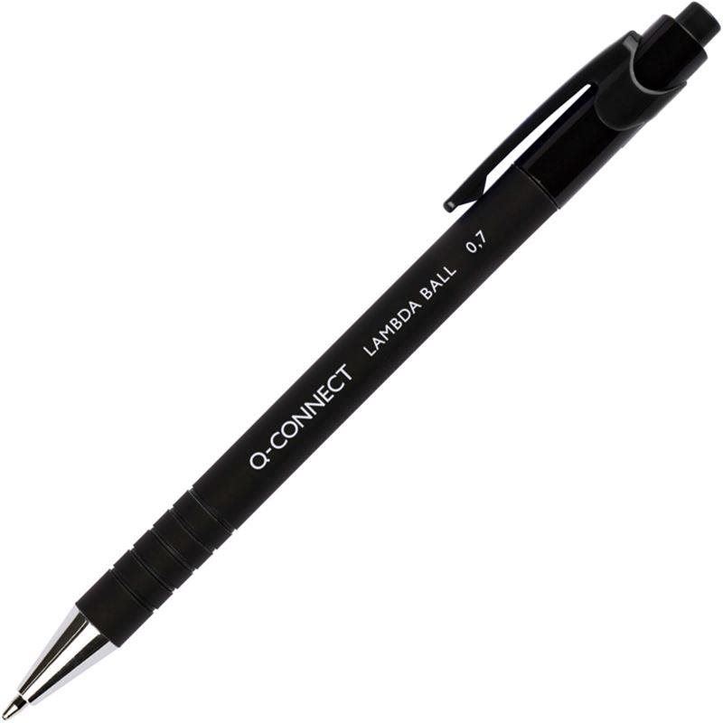 Kuličkové pero Q-CONNECT LAMDA BALL 0.7 mm,  černé