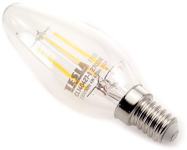 LED žárovka TESLA CRYSTAL LED RETRO svíčka E14 4W 2700K