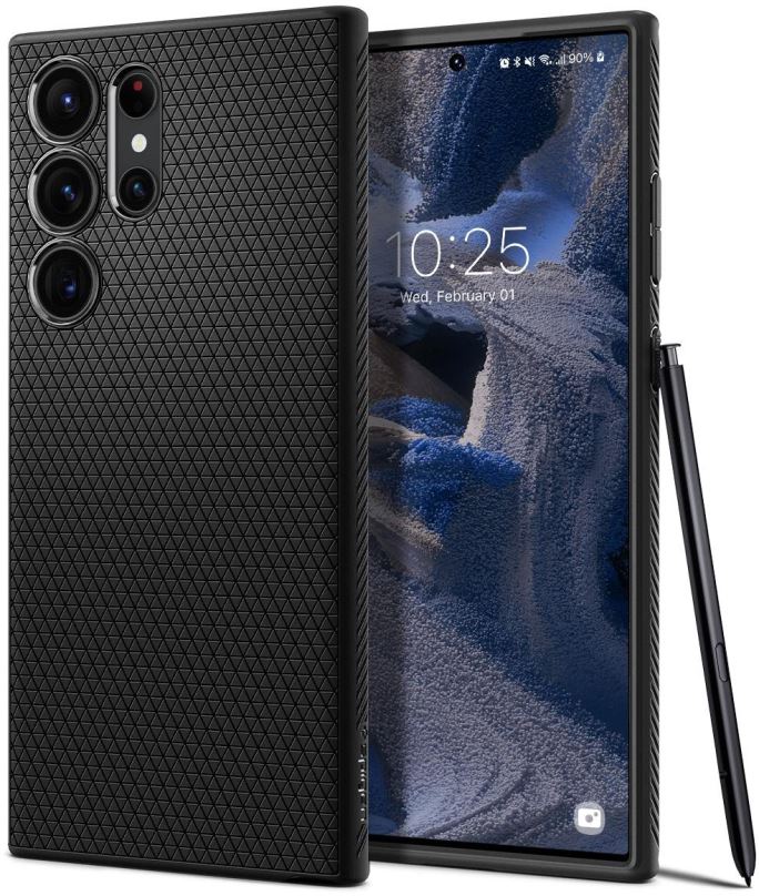 Kryt na mobil Spigen Liquid Air Black Samsung Galaxy S23 Ultra