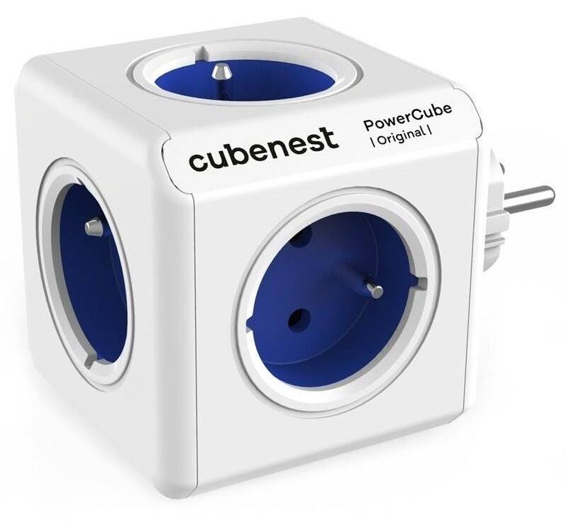 Zásuvka Cubenest Powercube Original, 5x zásuvek, bílá/modrá