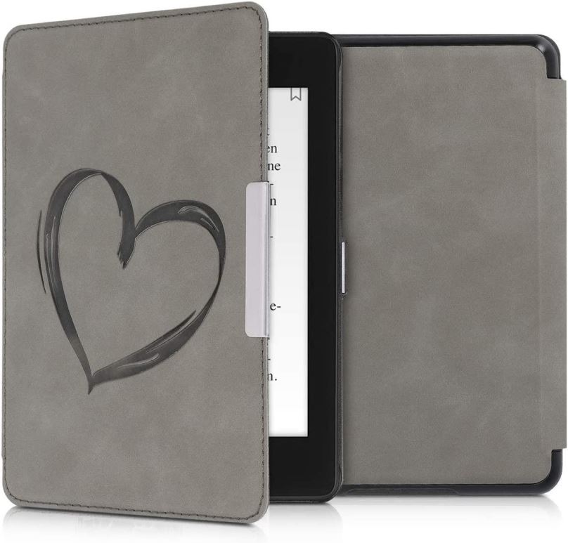 Pouzdro na čtečku knih KW Mobile - Brushed Heart - KW4897505 - Pouzdro pro Amazon Kindle Paperwhite 4 (2018) - šedé
