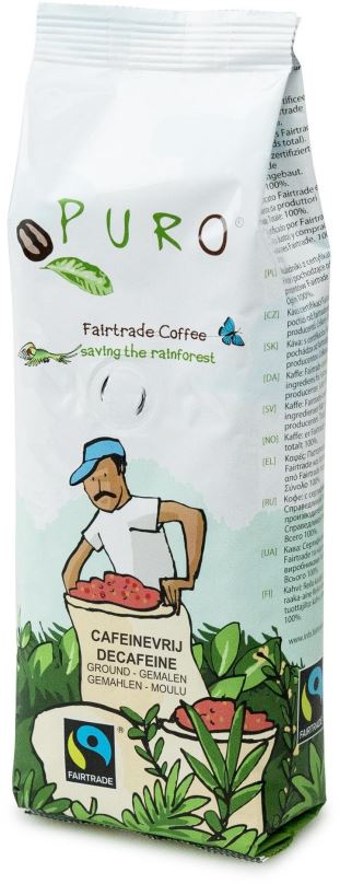 Káva Puro mletá káva BEZ KOFEINU Fairtrade 250g