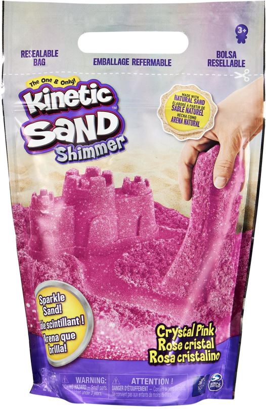 Kinetický písek Kinetic Sand Balení Třpytivého Růžového Písku 0,9 Kg