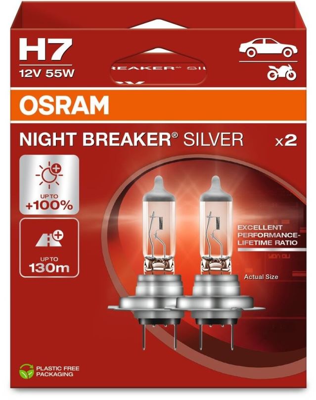 Autožárovka OSRAM H7 Night Breaker SILVER +100%, 2ks