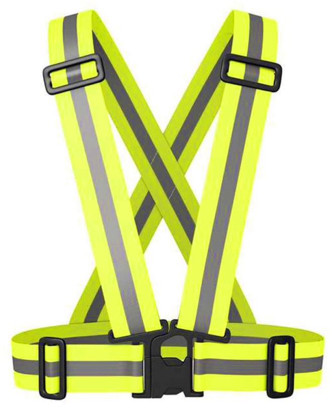 Reflexní vesta RT-VEST-X05, elastická, sportovní, nastavitelné popruhy, zapínání na přezku, žlutá