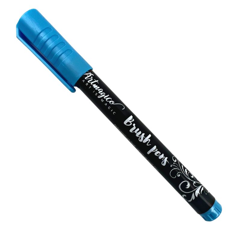 Artmagico Brush pens fixy akrylové Brush peny barvy: Metallic Blue