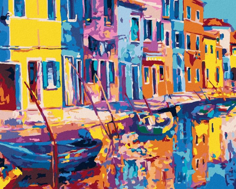 Malování podle čísel Benátky v impresionismu, 40x50 cm, vypnuté plátno na rám