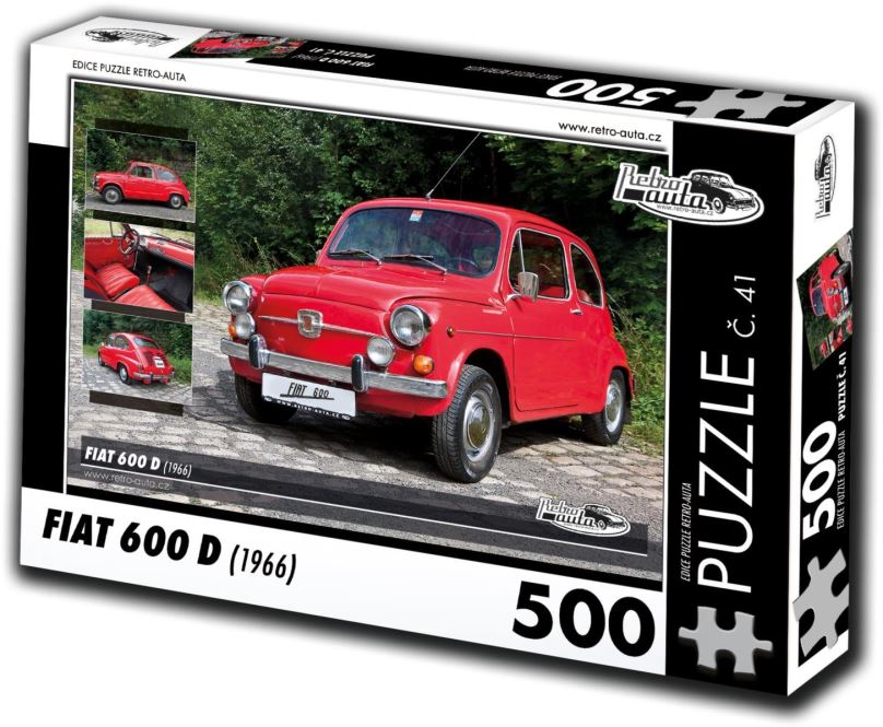 Puzzle Retro-auta Puzzle č. 41 Fiat 600 D (1966) 500 dílků