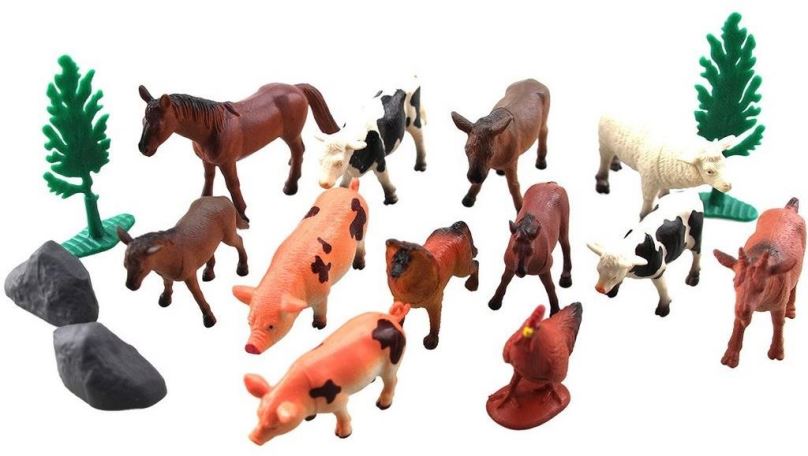 Figurky MaDe Zvířátka farma, 16 ks, 11 cm