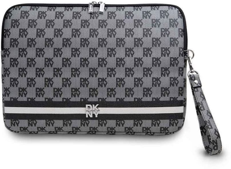 Pouzdro na notebook DKNY PU Leather Checkered Pattern and Stripe 13/14" Black