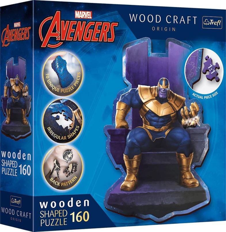 Dřevěné puzzle Trefl Wood Craft Origin puzzle Thanos na trůnu 160 dílků