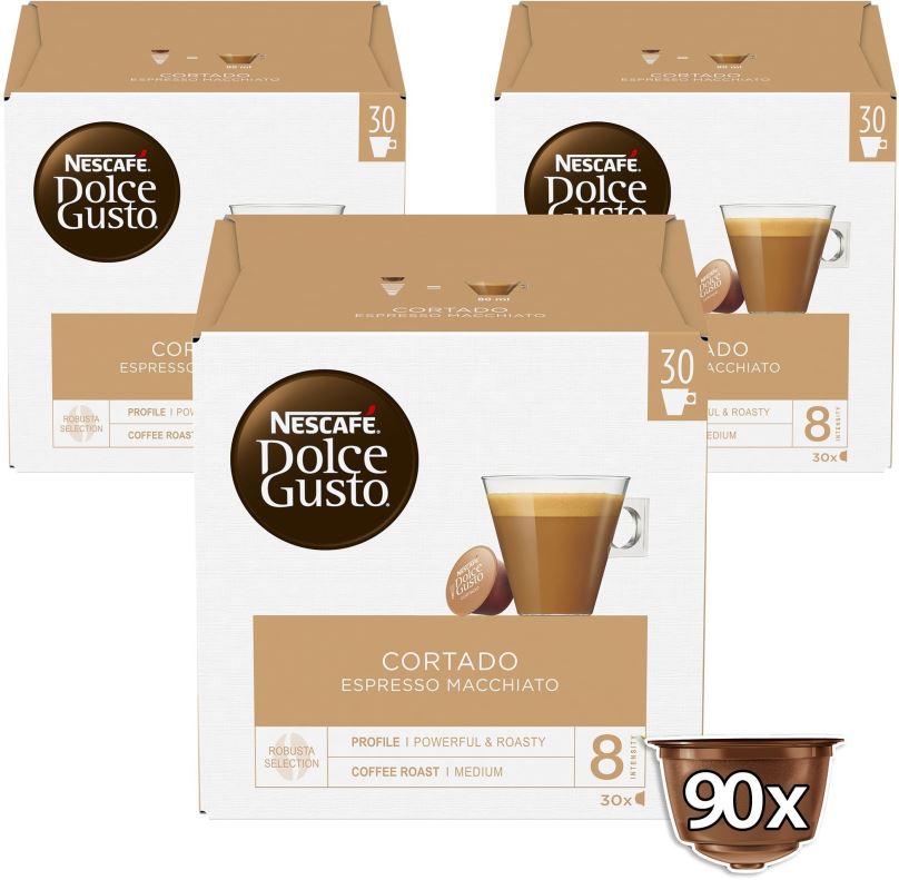 Kávové kapsle NESCAFÉ® Dolce Gusto® Cortado Espresso Macchiato XXL - 90 kapslí