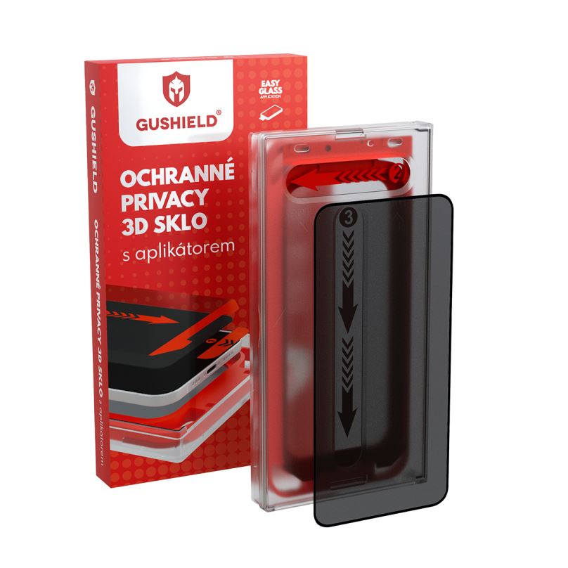 Gushield Ochranné privacy 3D sklo s aplikátorem iPhone 15 GUGP013 (zatmavující)