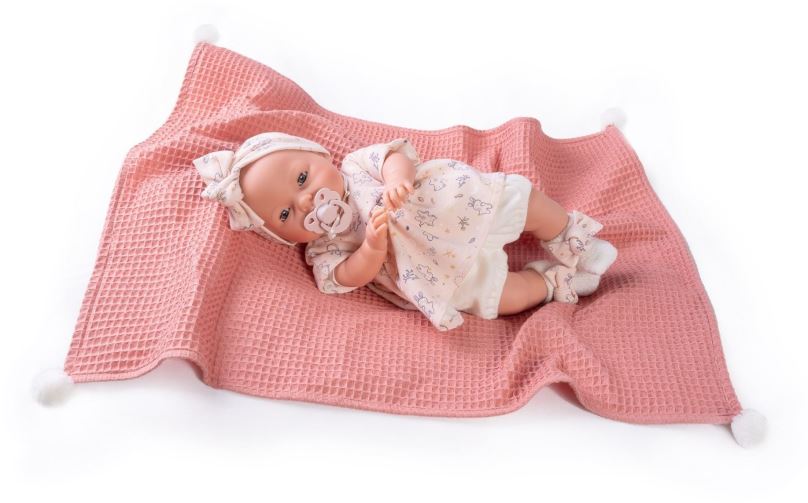 Panenka Antonio Juan 14258 Bimba - mrkací panenka miminko se zvuky a měkkým látkovým tělem - 37 cm