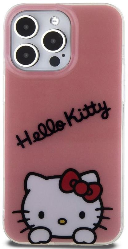 Kryt na mobil Hello Kitty IML Daydreaming Logo Zadní Kryt pro iPhone 15 Pro Max Pink