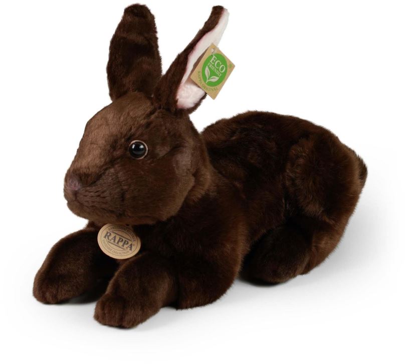 Plyšák RAPPA Plyšový králík hnědý ležící 36 cm, Eco-Friendly