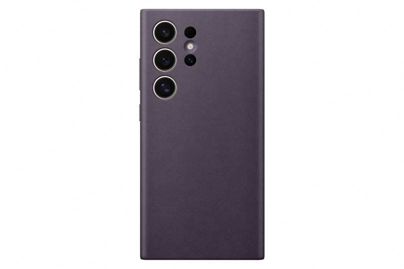 Kryt na mobil Samsung Galaxy S24 Ultra Zadní kryt z veganské kůže Dark Violet