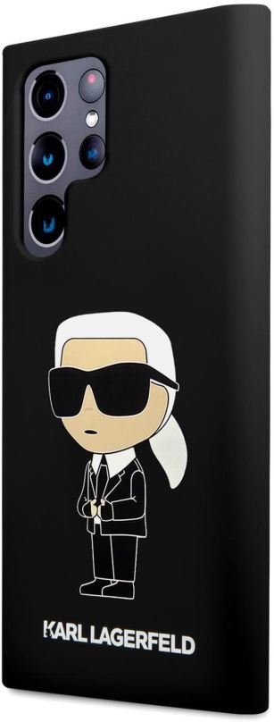 Kryt na mobil Karl Lagerfeld Liquid Silicone Ikonik NFT Zadní Kryt pro Samsung Galaxy S23 Ultra Black