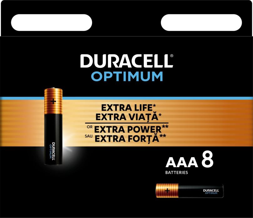 Jednorázová baterie DURACELL Optimum alkalická baterie mikrotužková AAA 8 ks