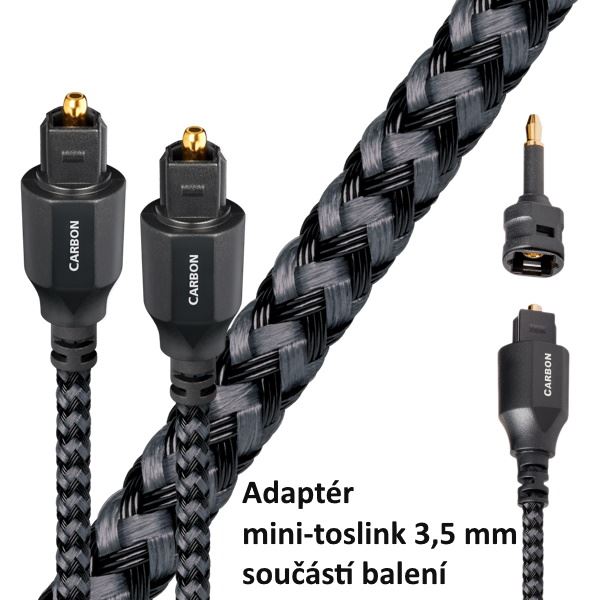 Audioquest Carbon Optilink 5,0 m - optický kabel Toslink (+ 3,5 mm mini adaptér)